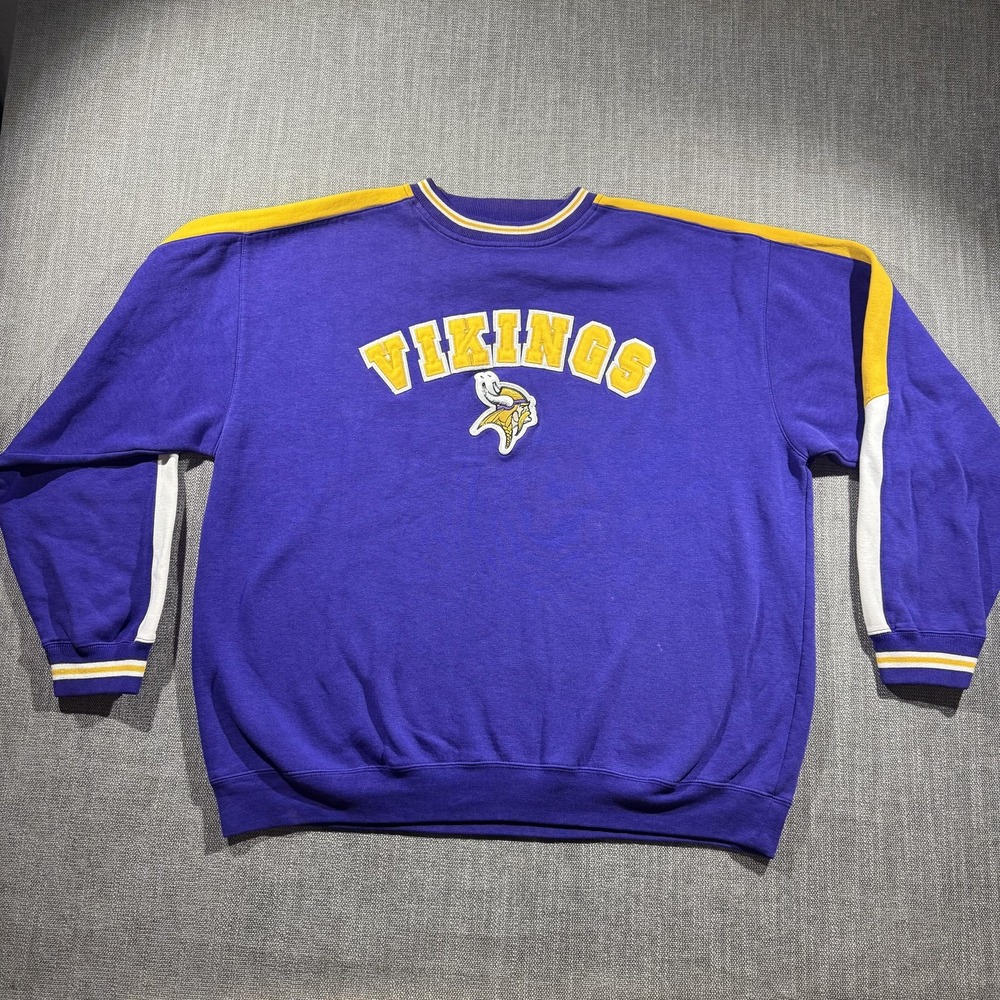 Minnesota Vikings Sweater Mens XL Purple Gold NFL Football Pullover Crewneck‎